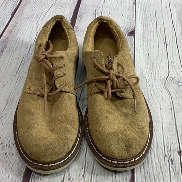 Tucker + Tate Tan Suede Lace Up Oxford Derby Shoes - Picture 4 of 9